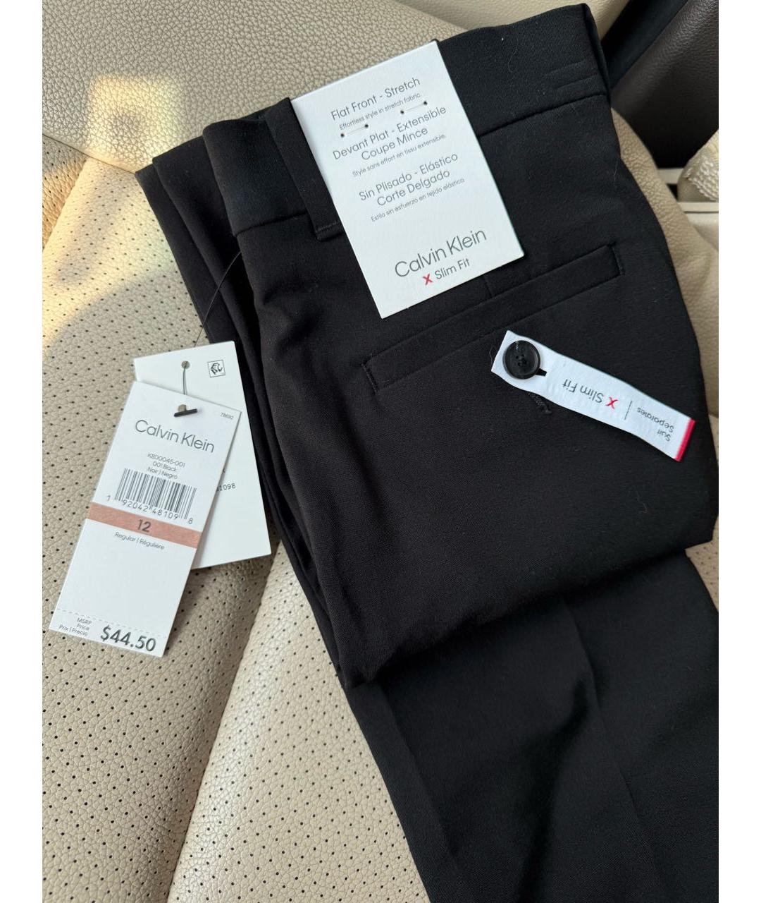 CALVIN KLEIN Черные полиэстеровые брюки и шорты, фото 2