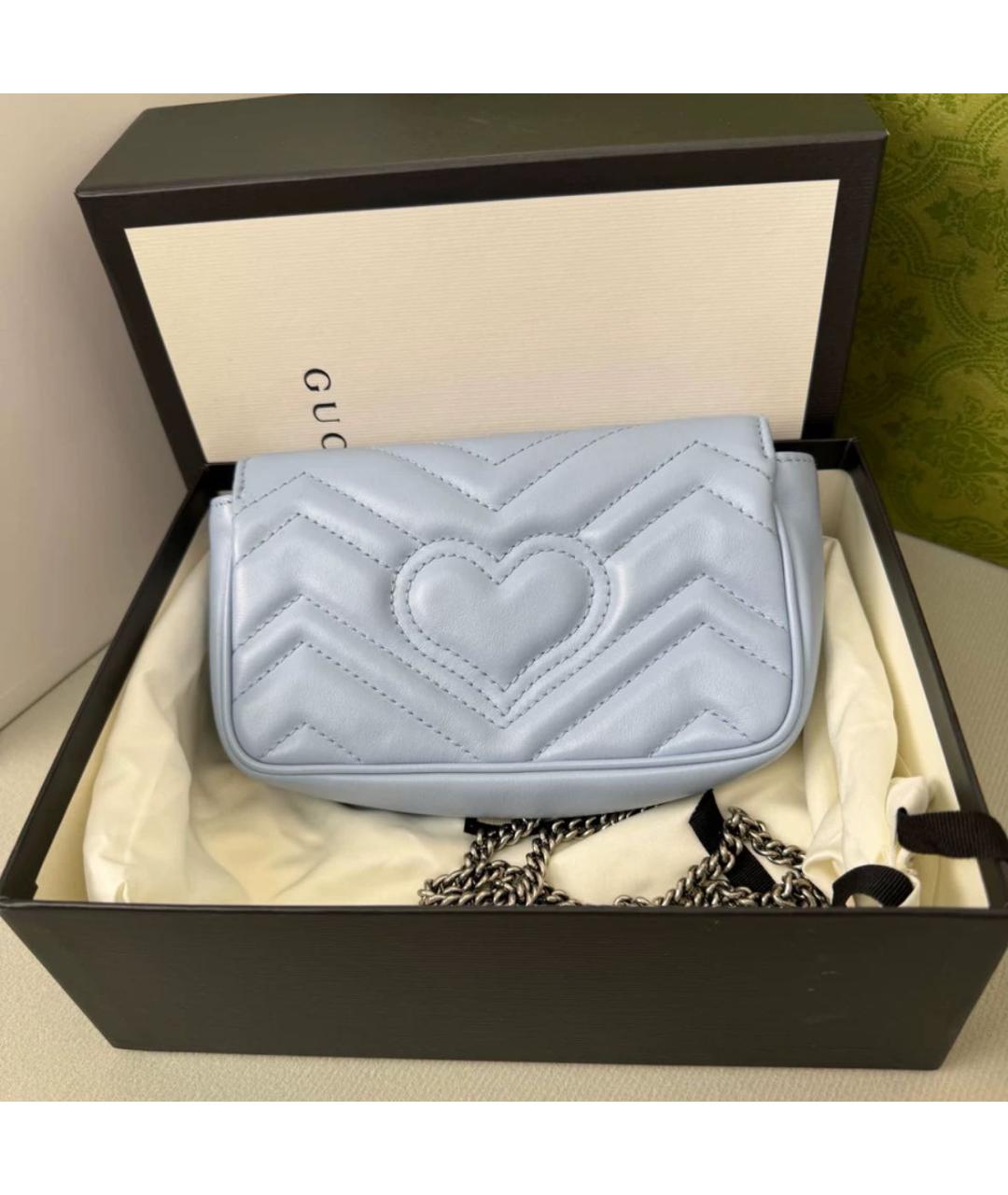 GUCCI Бирюзовая кожаная сумка через плечо, фото 3