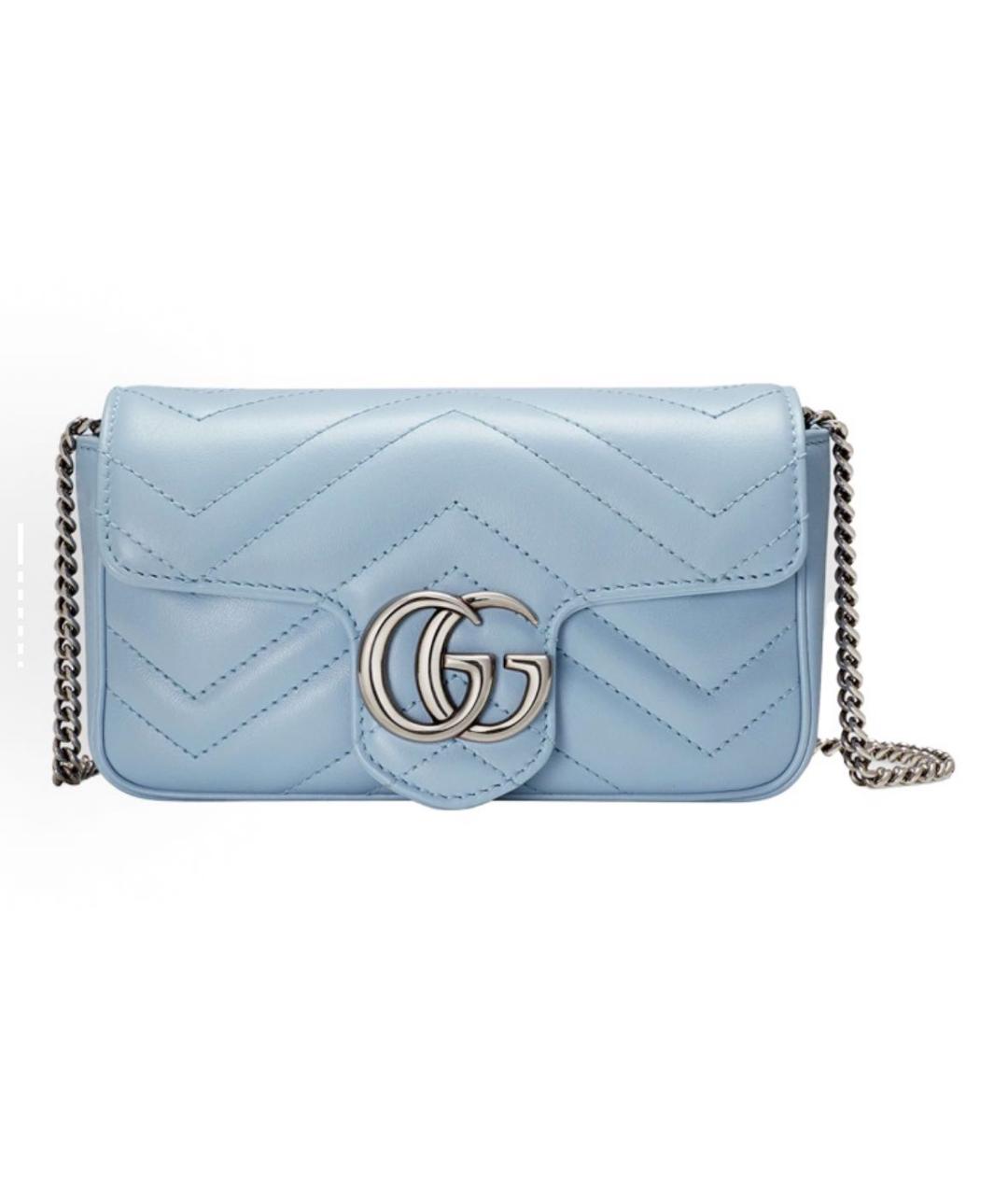GUCCI Бирюзовая кожаная сумка через плечо, фото 4