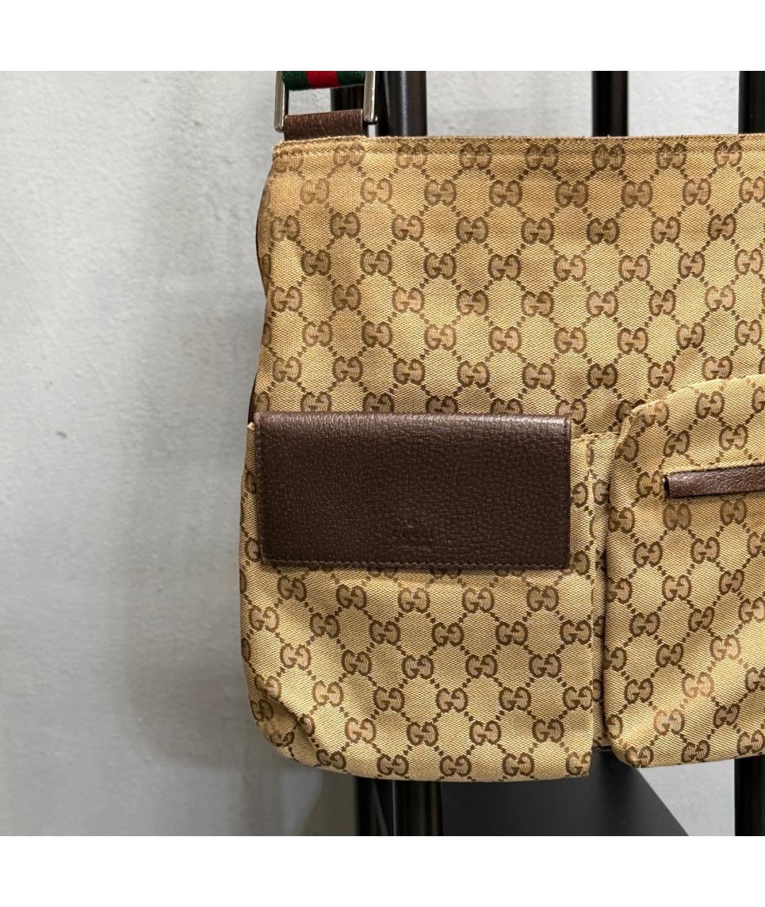 GUCCI Бежевая хлопковая сумка через плечо, фото 3