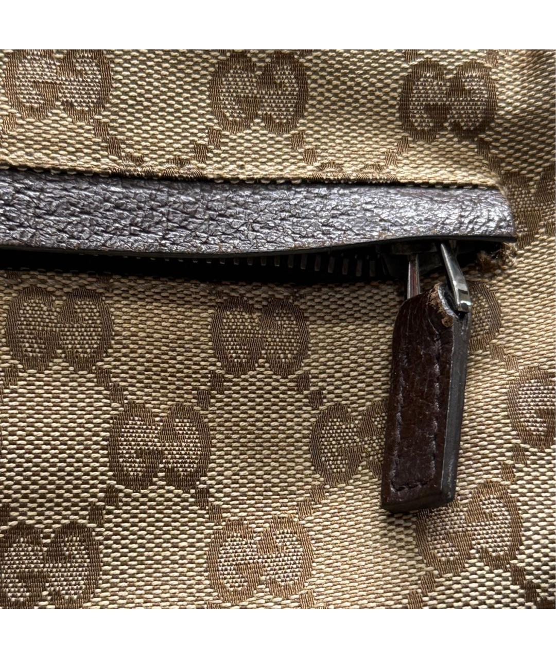 GUCCI Бежевая хлопковая сумка через плечо, фото 6