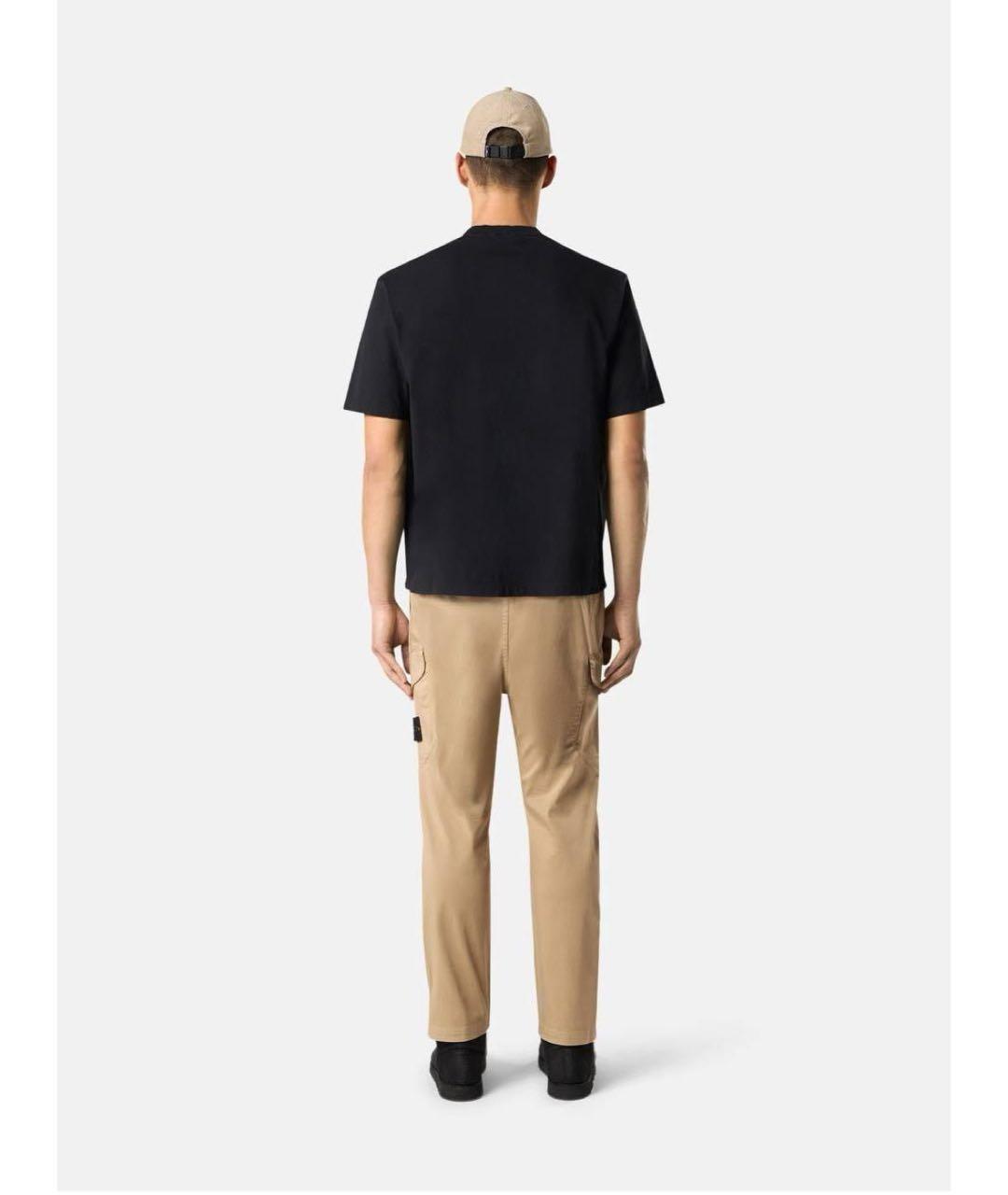 STONE ISLAND Черная хлопковая футболка, фото 4