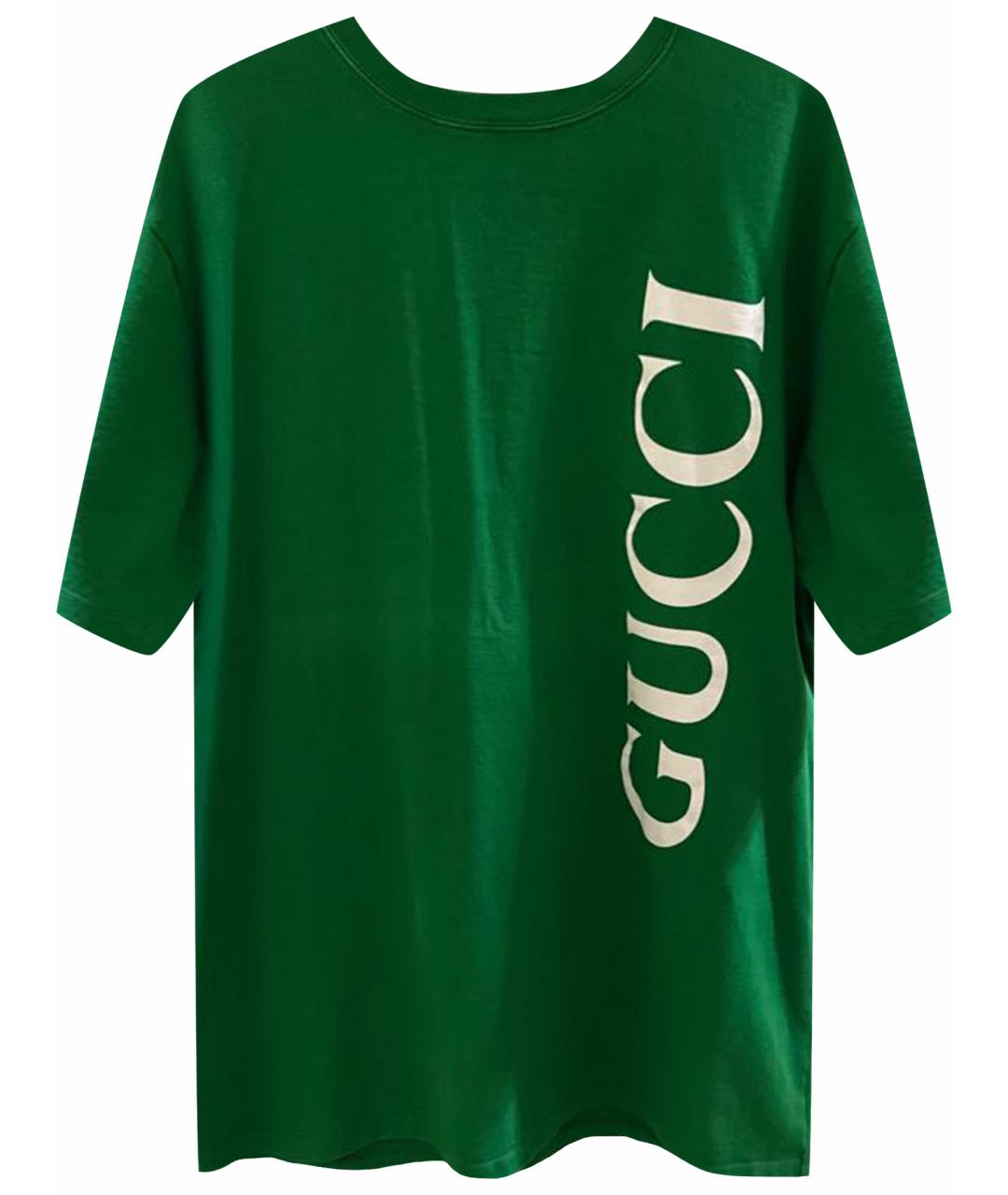 GUCCI Зеленая хлопковая футболка, фото 1