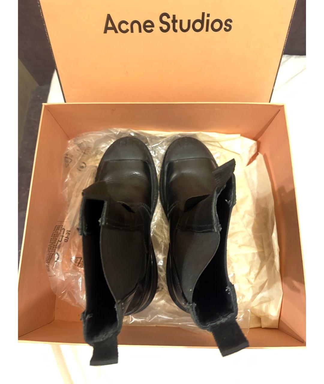 ACNE STUDIOS Черные кожаные ботинки, фото 3