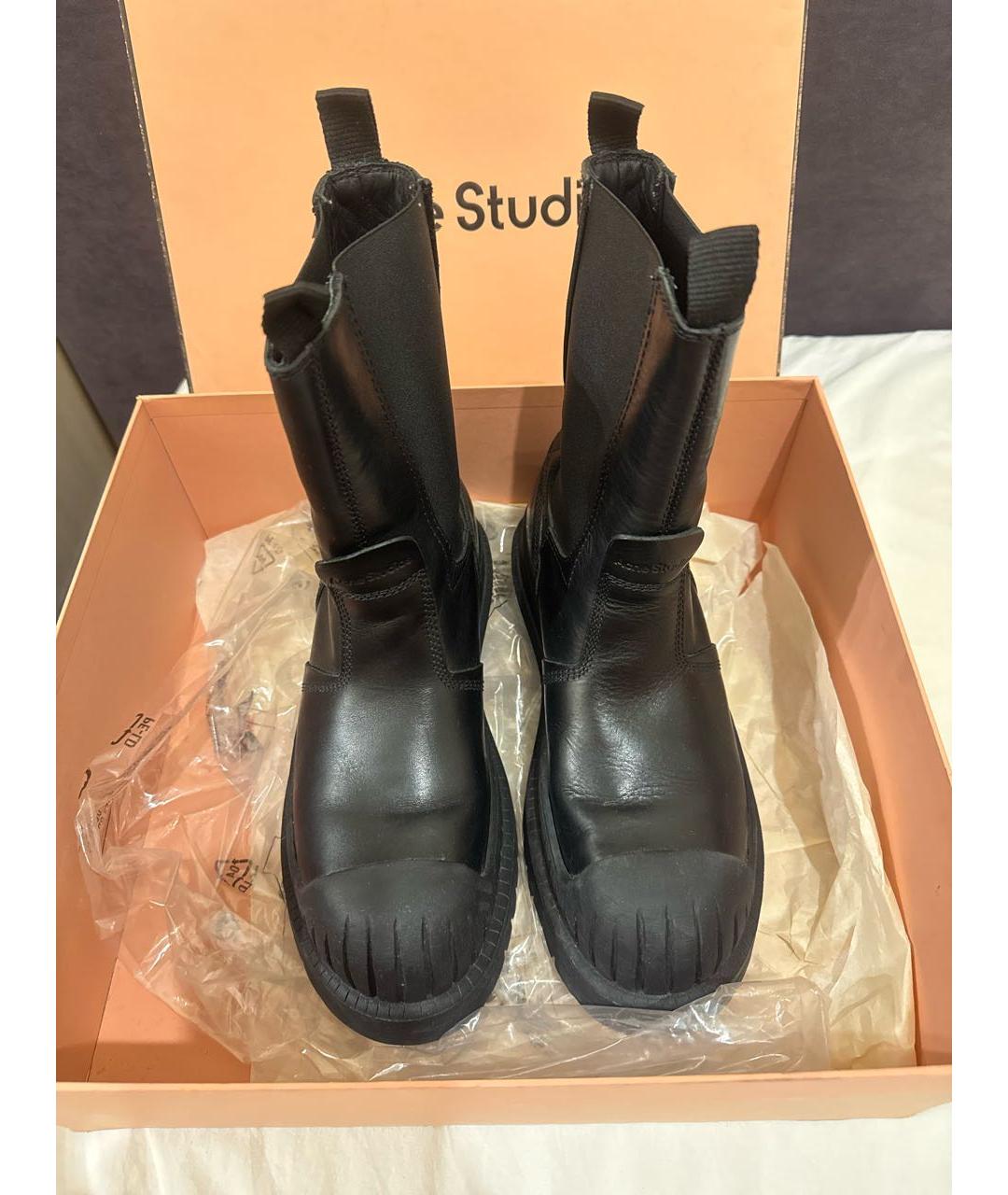 ACNE STUDIOS Черные кожаные ботинки, фото 2