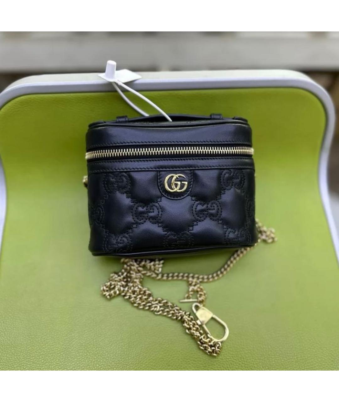 GUCCI Черная кожаная сумка через плечо, фото 2
