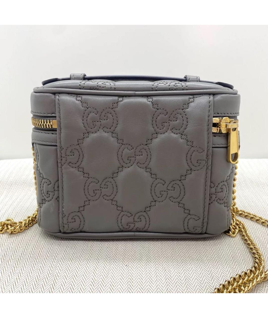 GUCCI Антрацитовая кожаная сумка через плечо, фото 3