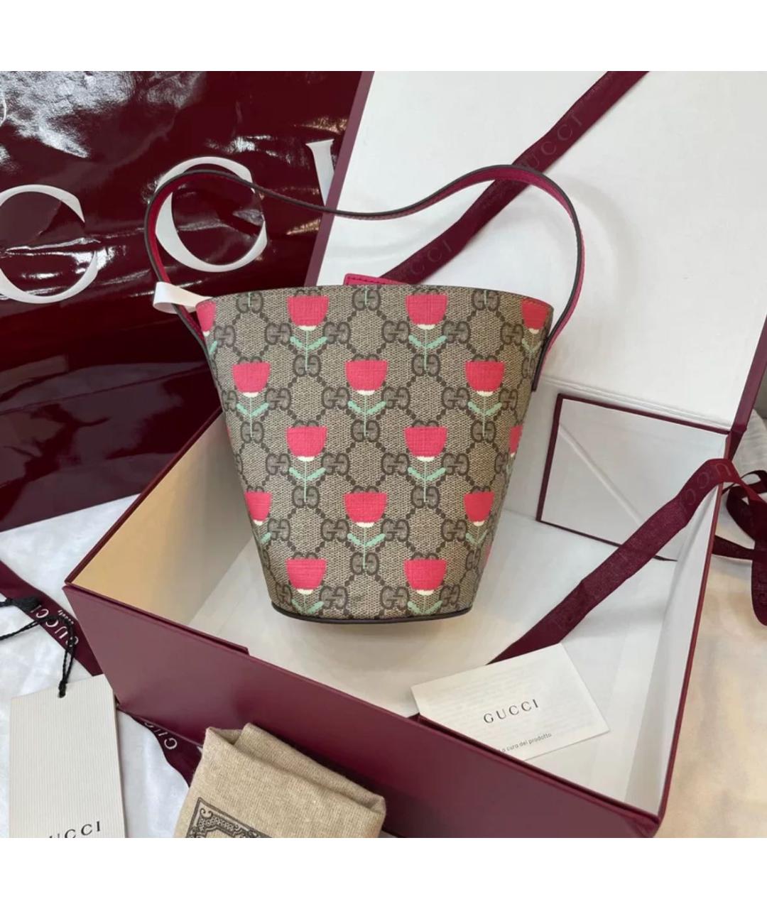 GUCCI Бежевая кожаная сумка тоут, фото 2