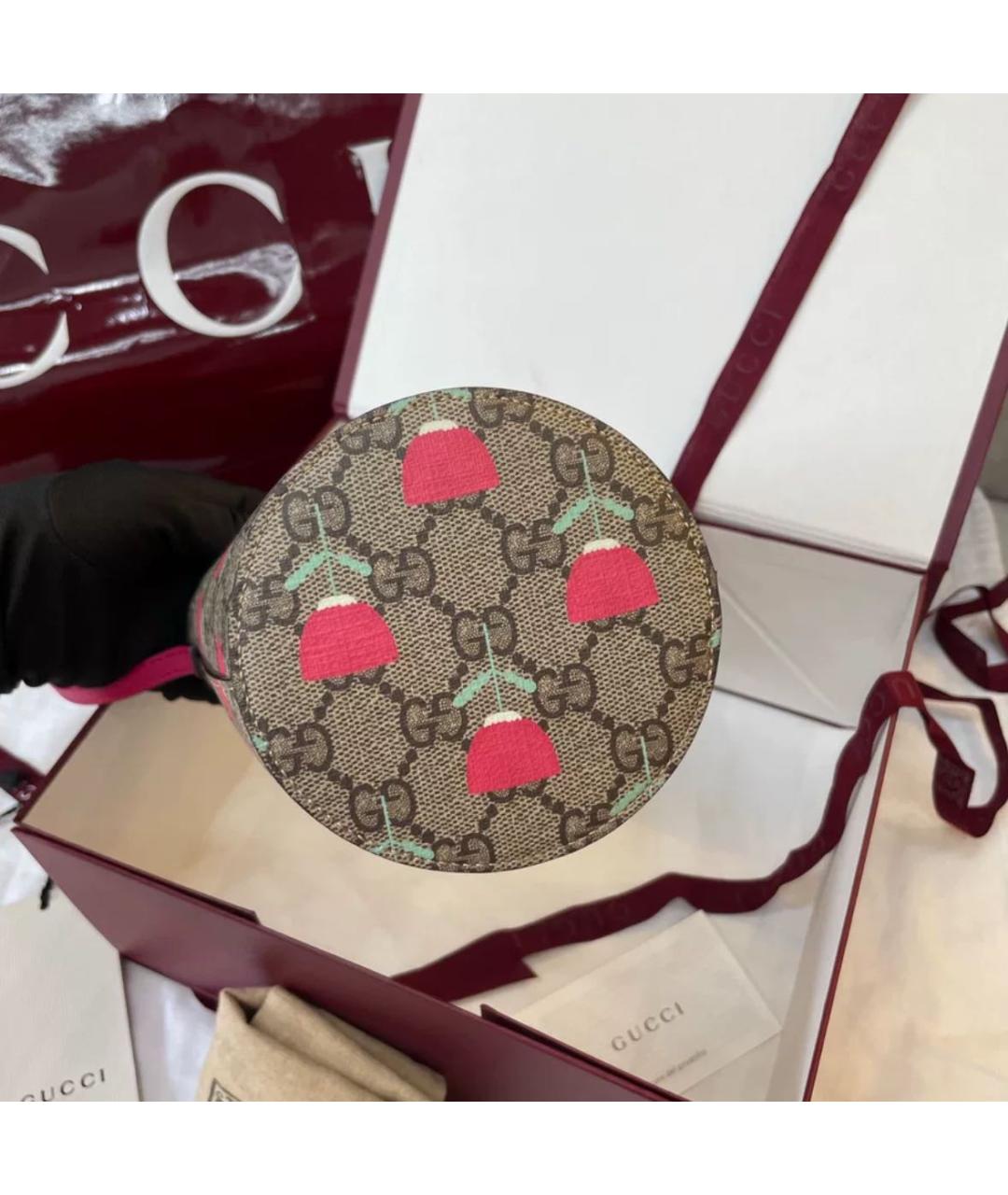 GUCCI Бежевая кожаная сумка тоут, фото 4