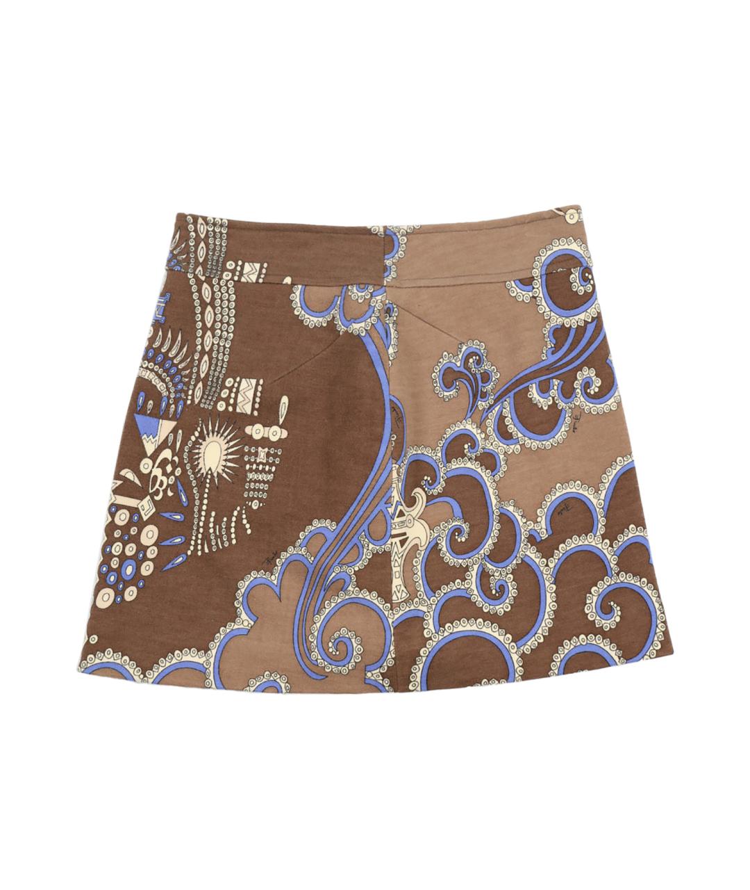 EMILIO PUCCI Коричневая шерстяная юбка мини, фото 6