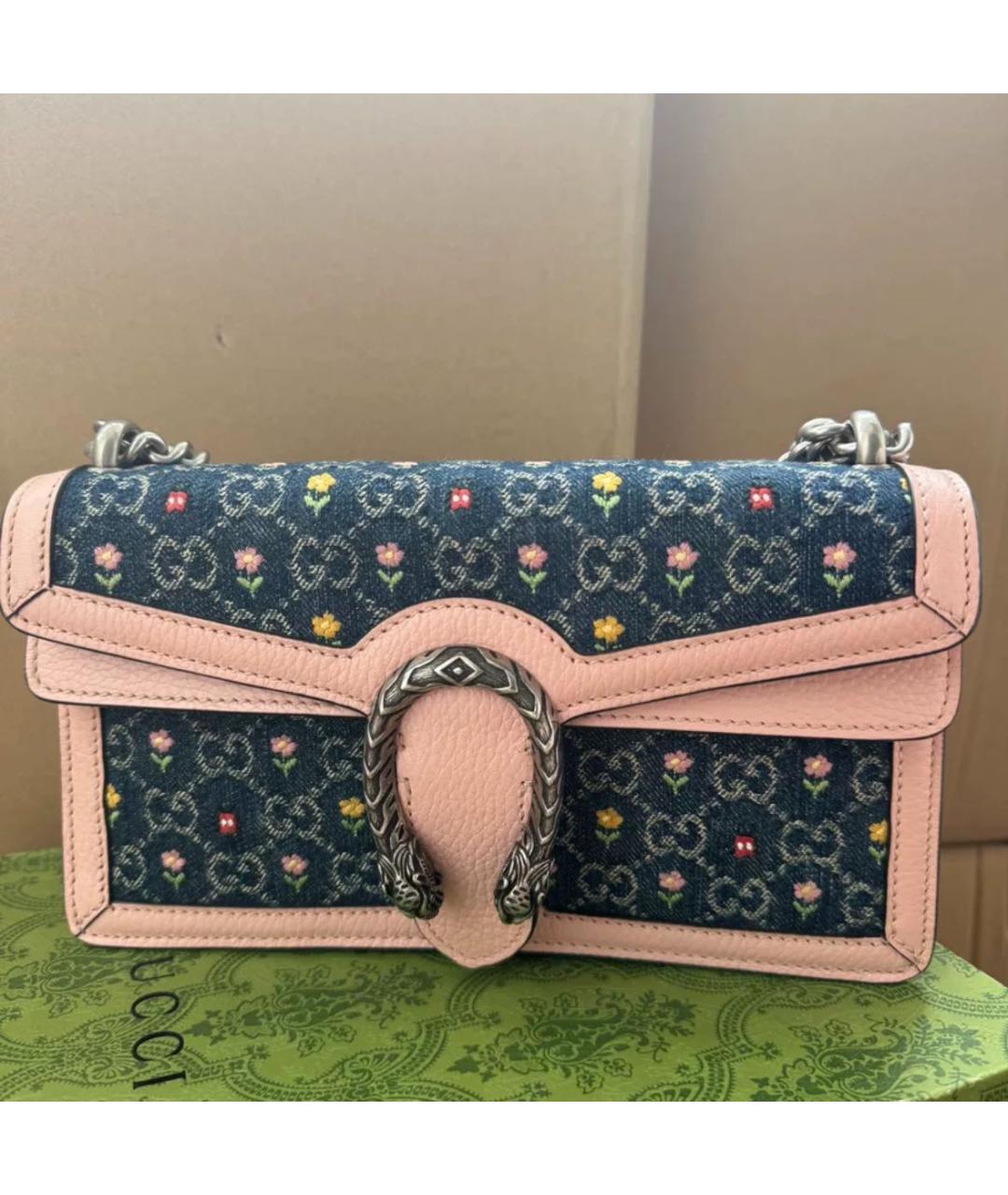 GUCCI Коралловая тканевая сумка через плечо, фото 2