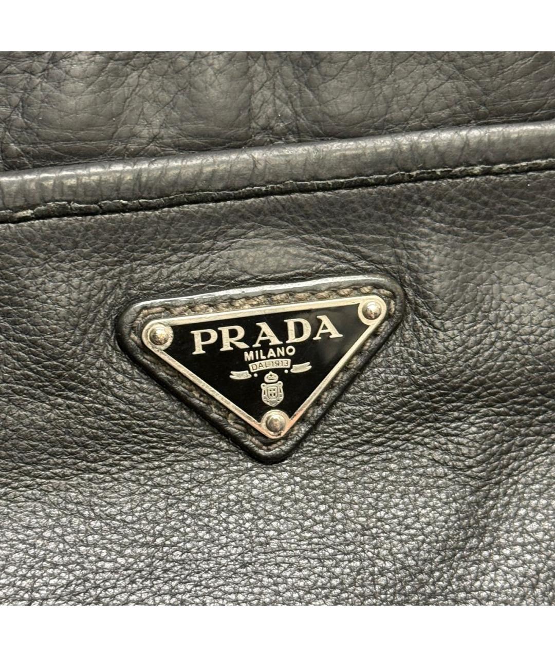 PRADA Черная кожаная сумка на плечо, фото 3