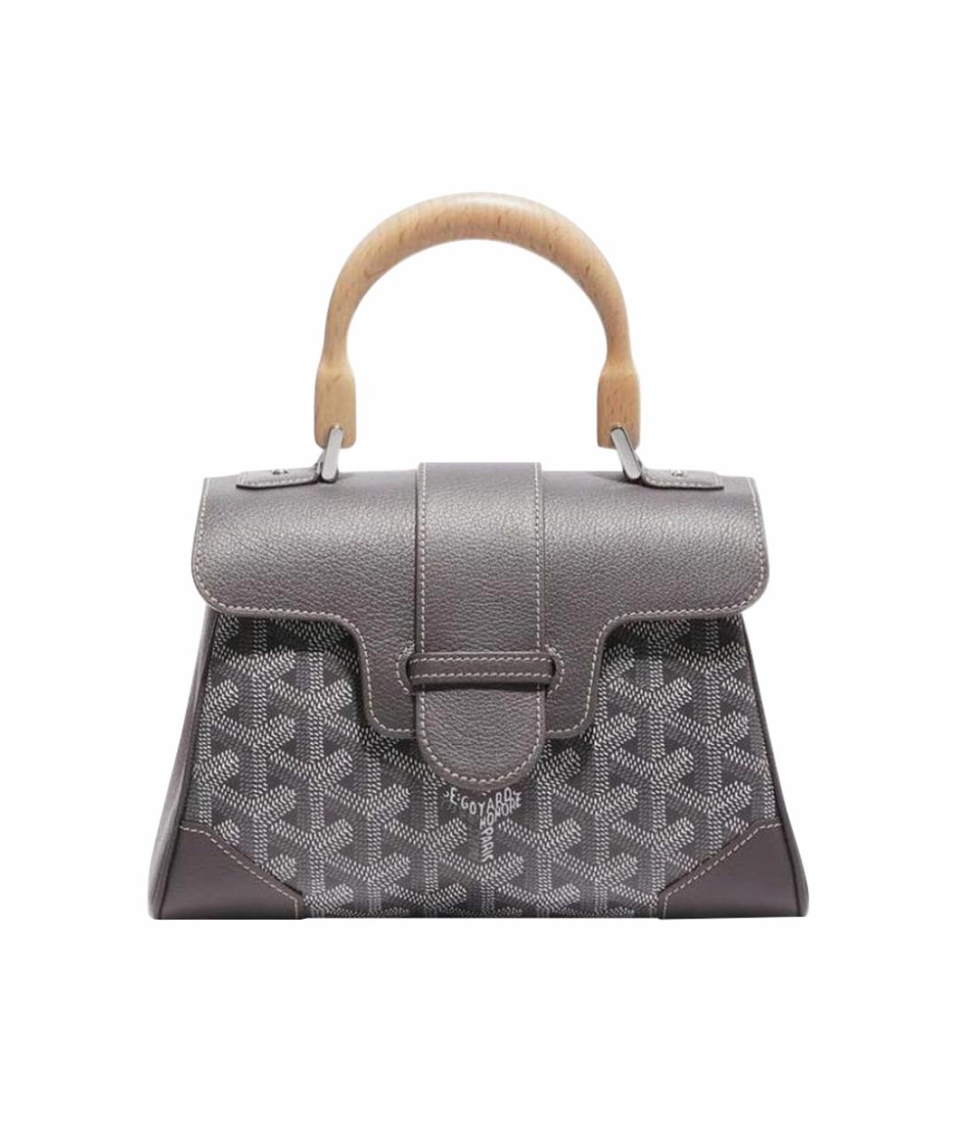 GOYARD Антрацитовая кожаная сумка через плечо, фото 1