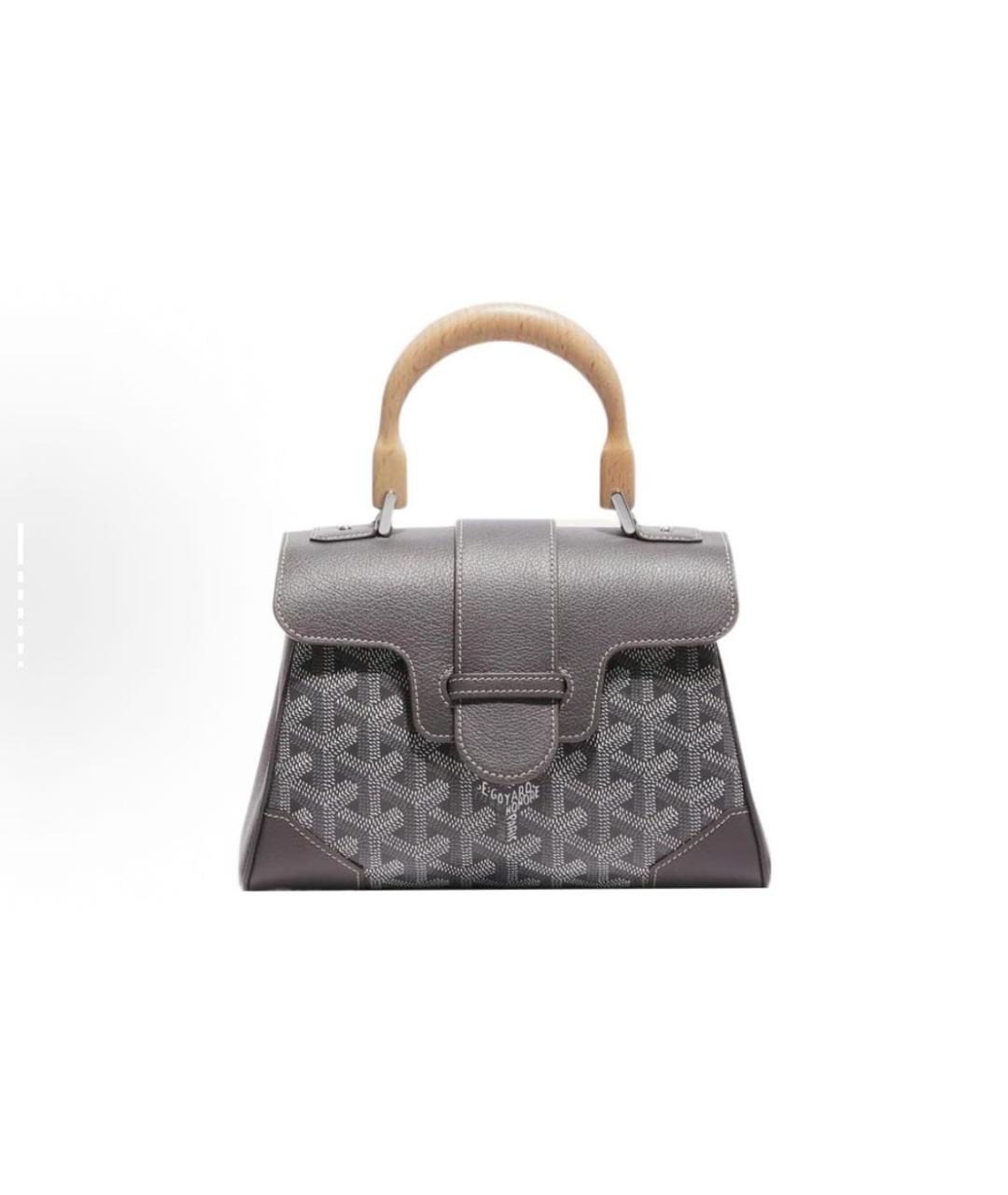 GOYARD Антрацитовая кожаная сумка через плечо, фото 5