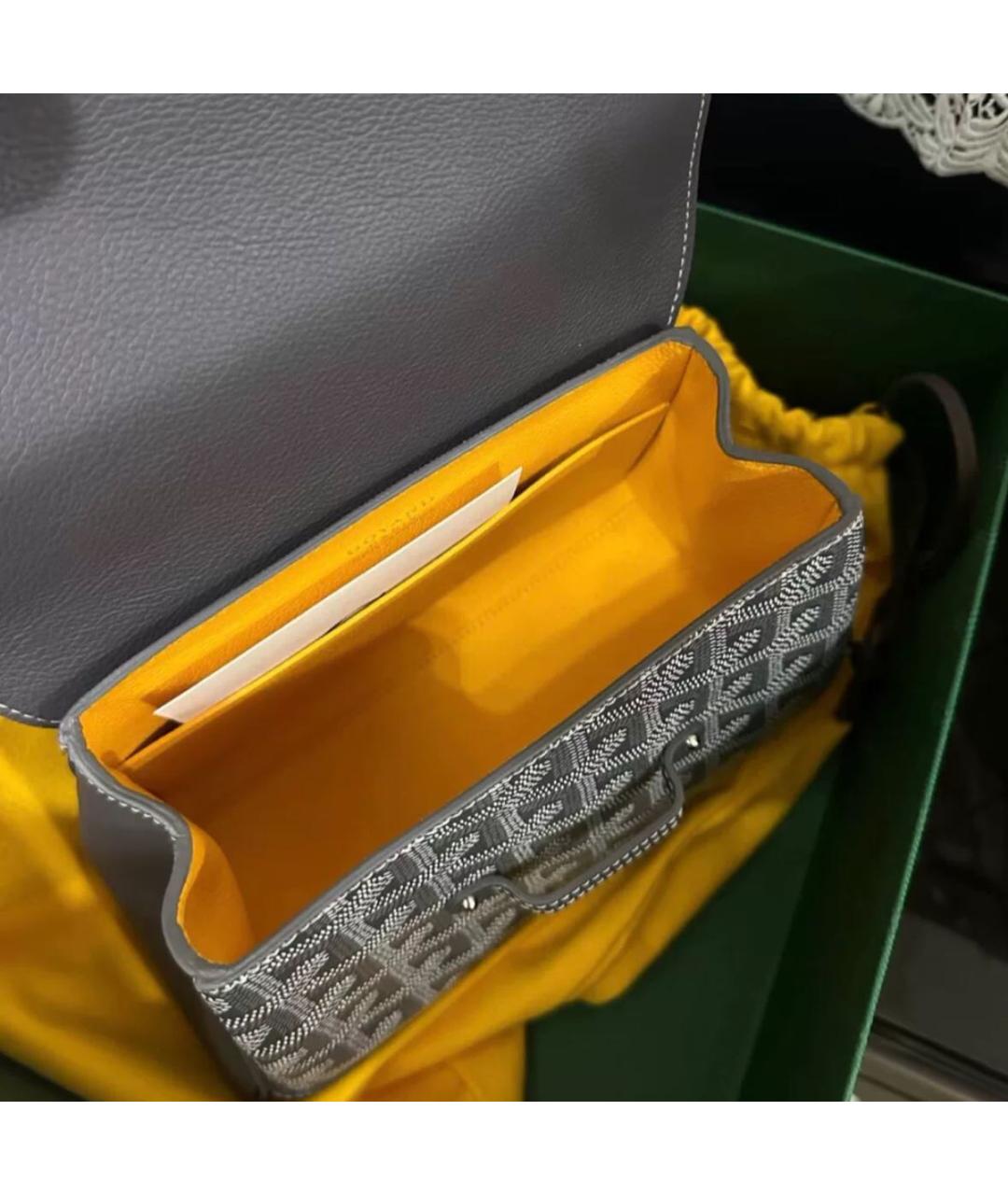 GOYARD Антрацитовая кожаная сумка через плечо, фото 4
