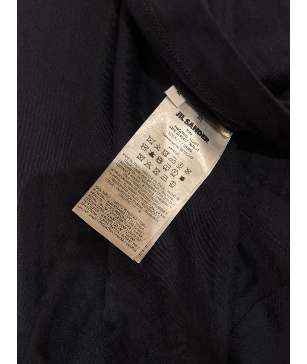 JIL SANDER Темно-синяя хлопковая футболка, фото 5