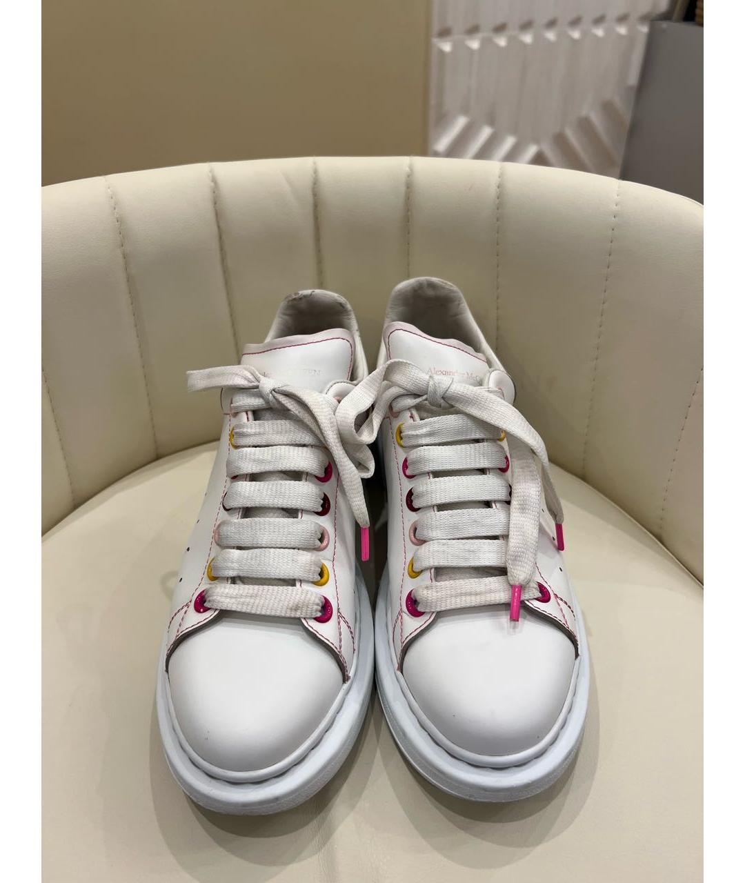 ALEXANDER MCQUEEN Белые кожаные кеды, фото 2