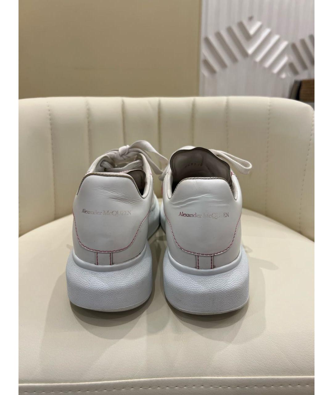 ALEXANDER MCQUEEN Белые кожаные кеды, фото 4