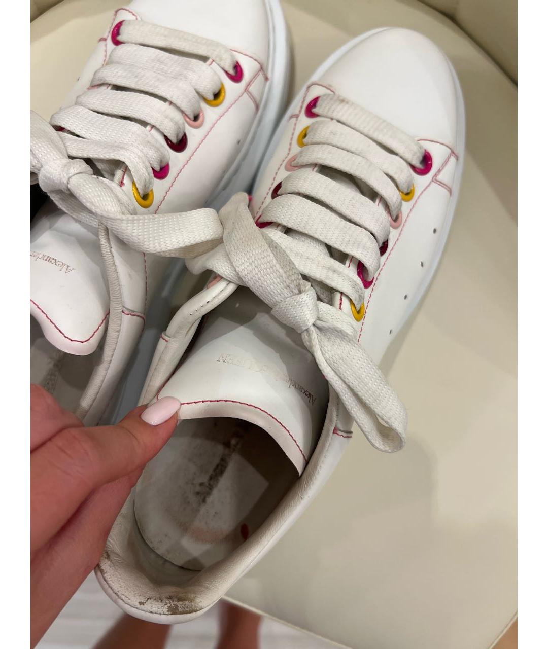 ALEXANDER MCQUEEN Белые кожаные кеды, фото 6