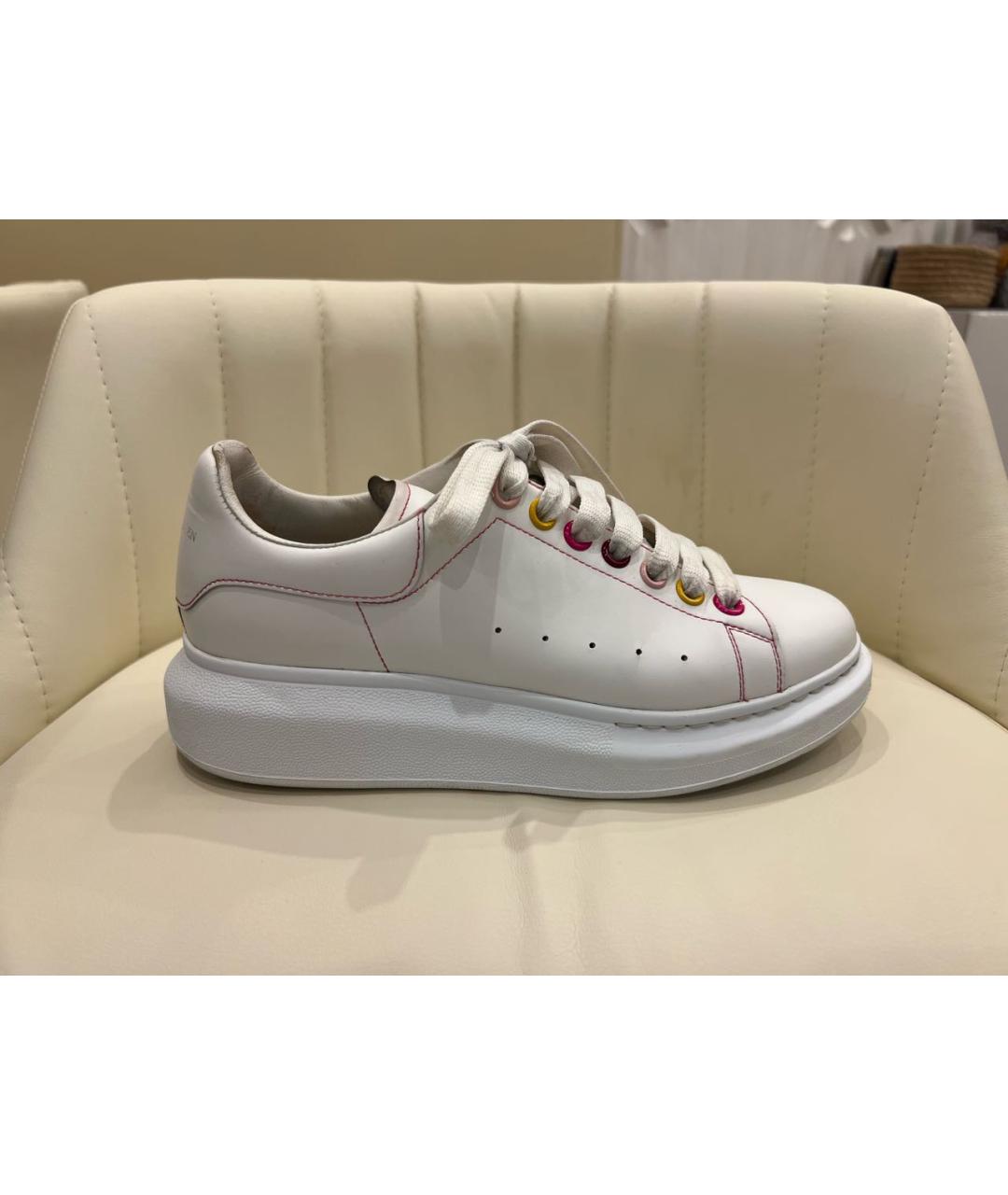ALEXANDER MCQUEEN Белые кожаные кеды, фото 8