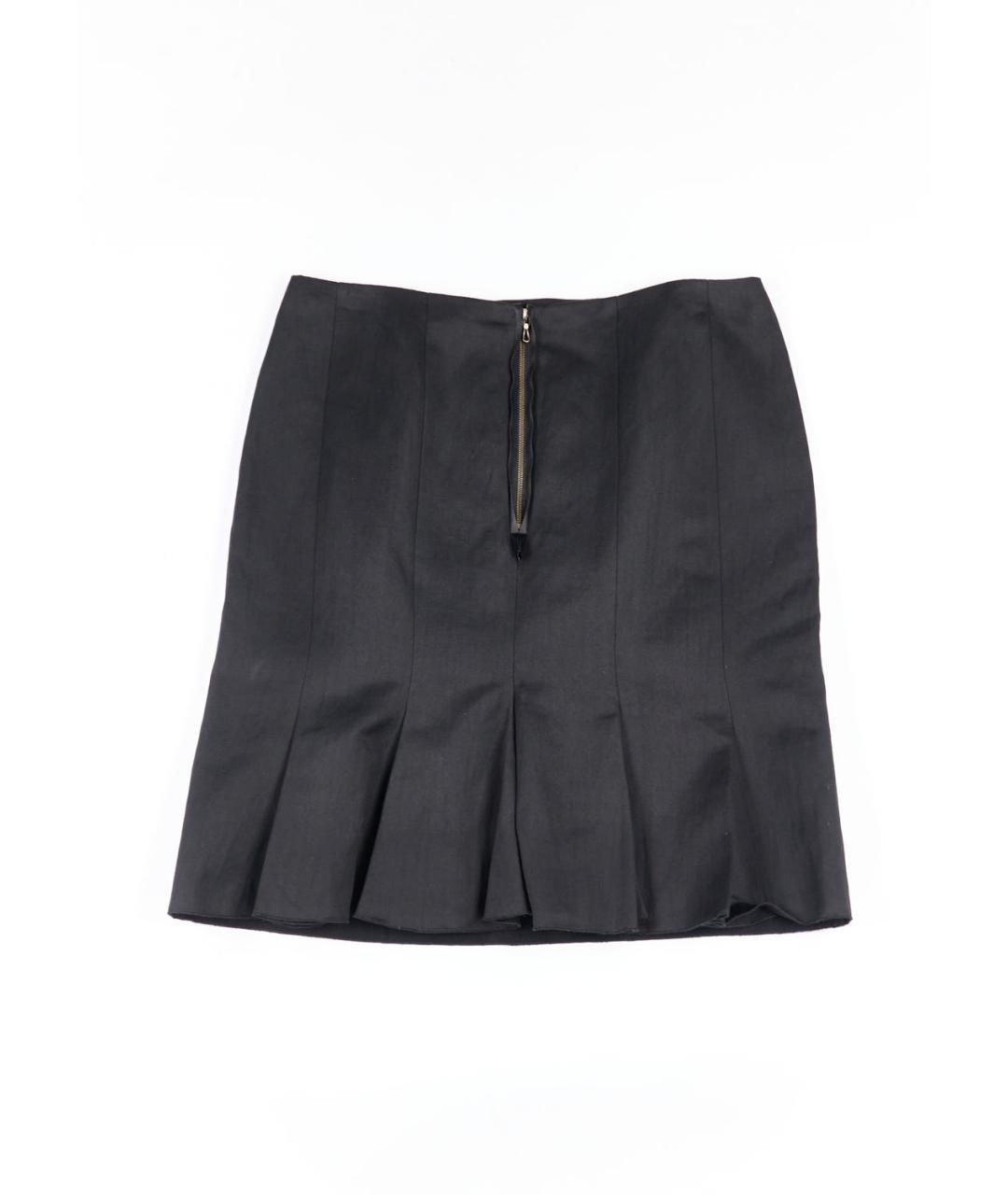 LANVIN Черная хлопковая юбка мини, фото 2