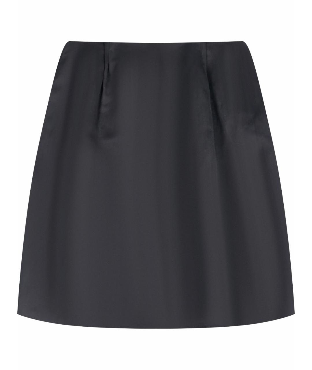 LANVIN Черная хлопковая юбка мини, фото 1