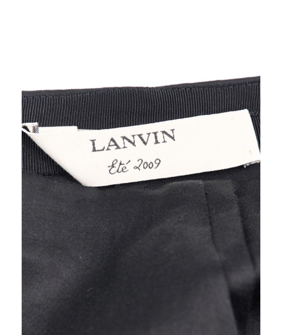 LANVIN Черная хлопковая юбка мини, фото 3