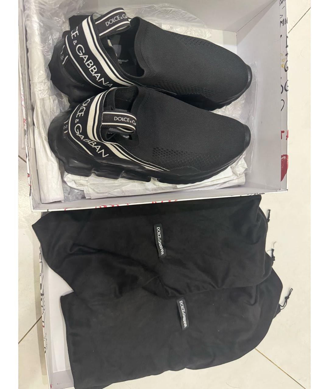 DOLCE&GABBANA Черные низкие кроссовки / кеды, фото 5
