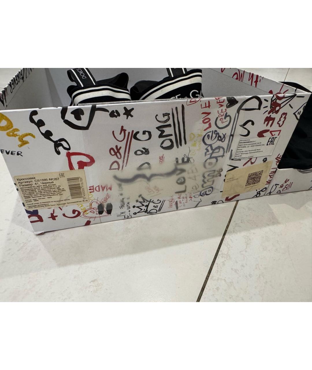 DOLCE&GABBANA Черные низкие кроссовки / кеды, фото 6