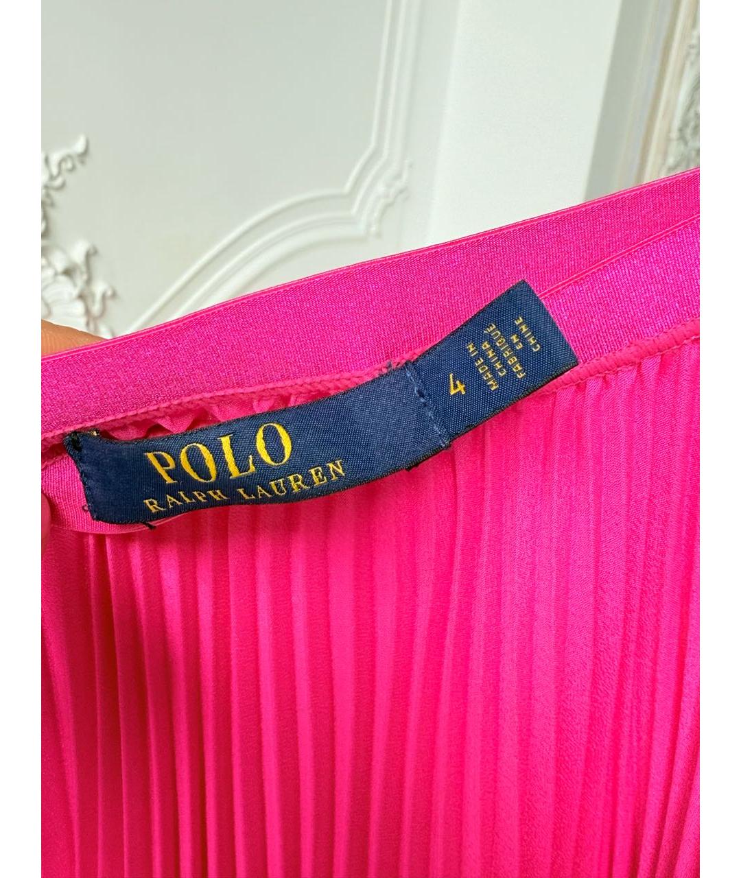 POLO RALPH LAUREN Розовая юбка миди, фото 3