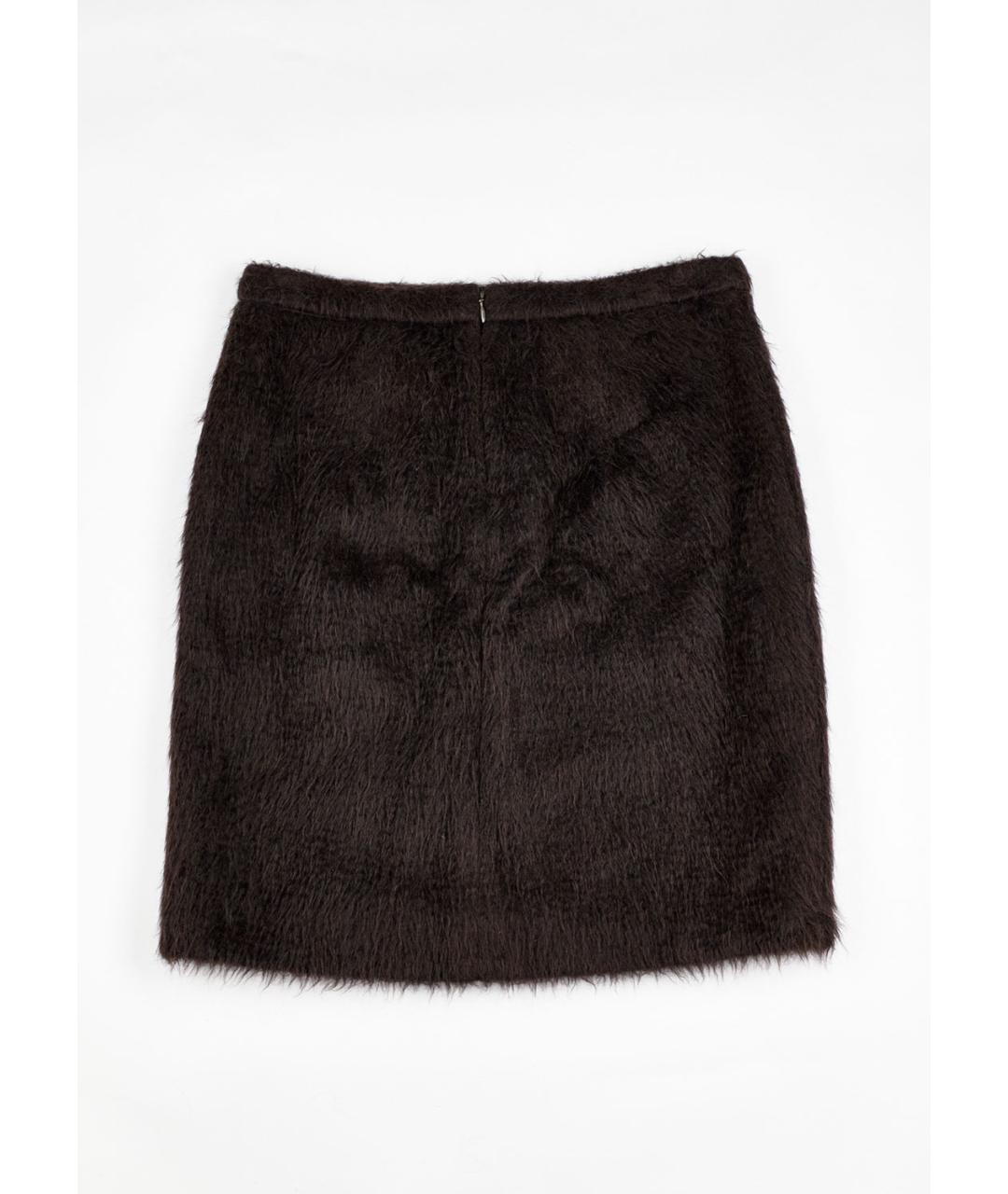 MAX MARA Коричневая шерстяная юбка мини, фото 2