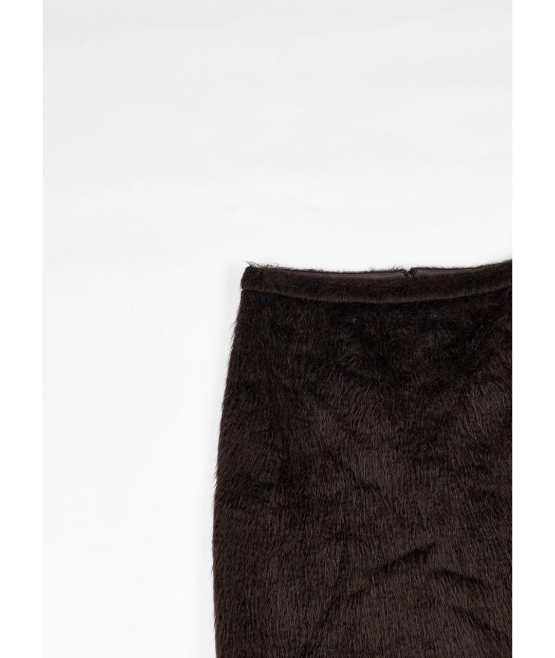 MAX MARA Коричневая шерстяная юбка мини, фото 5