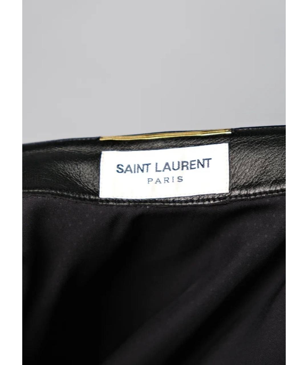 SAINT LAURENT Черная хлопковая юбка мини, фото 3