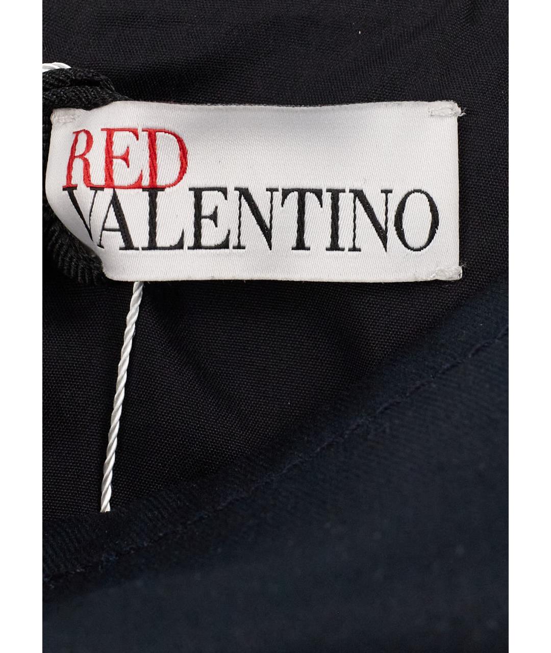 RED VALENTINO Черная хлопко-эластановая юбка мини, фото 3