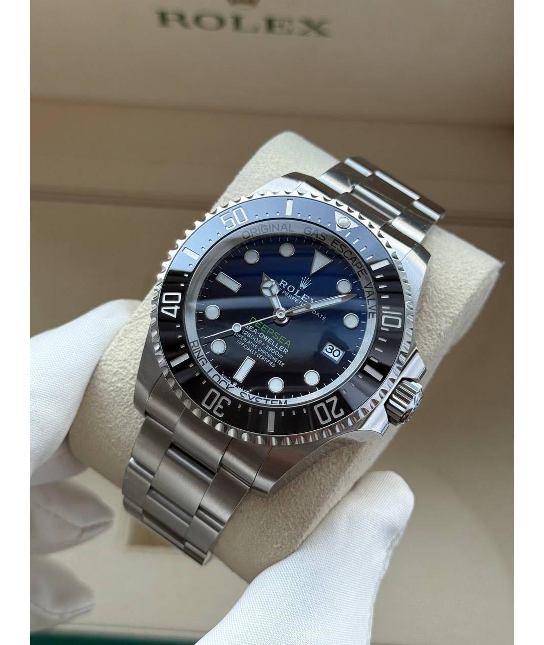 ROLEX Темно-синие стальные часы, фото 4