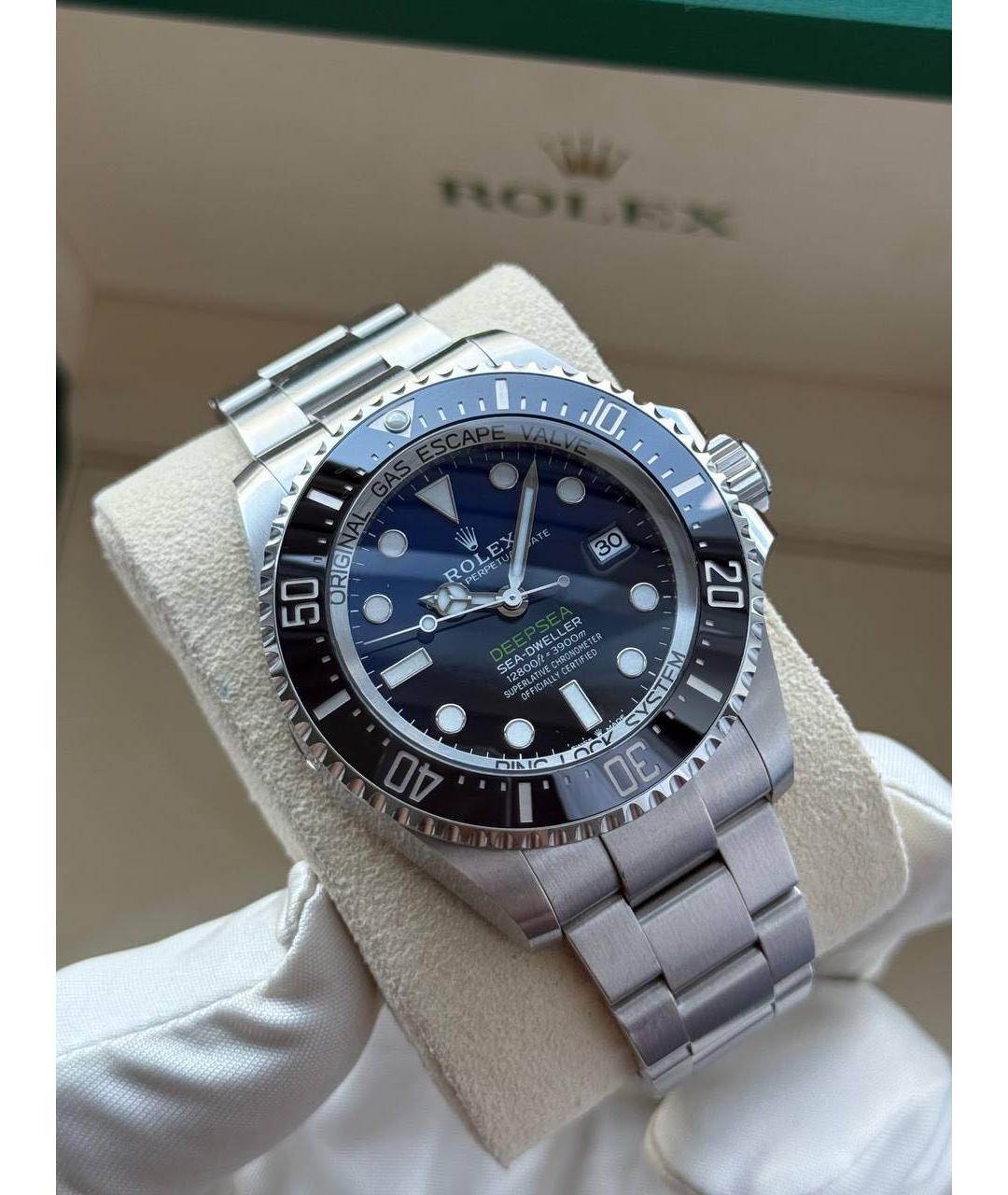 ROLEX Темно-синие стальные часы, фото 3