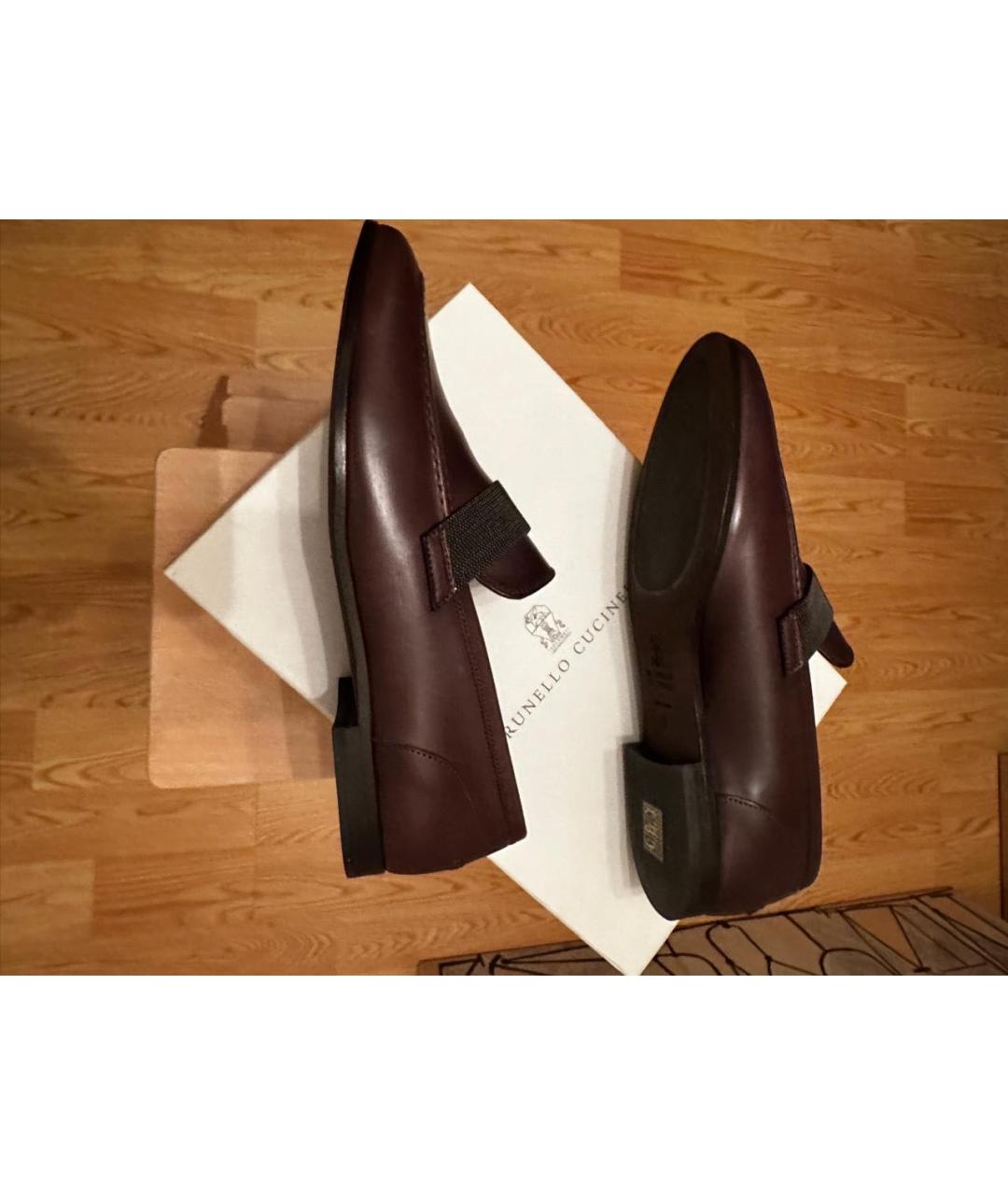 BRUNELLO CUCINELLI Коричневые кожаные лоферы, фото 5