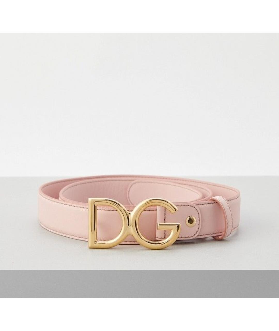 DOLCE&GABBANA Розовый кожаный ремень, фото 9