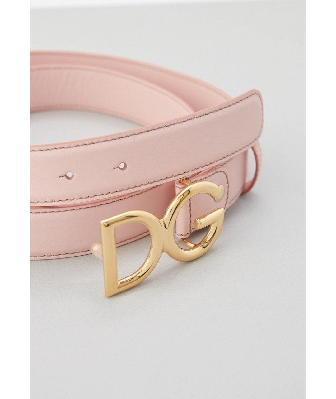 DOLCE&GABBANA Розовый кожаный ремень, фото 2
