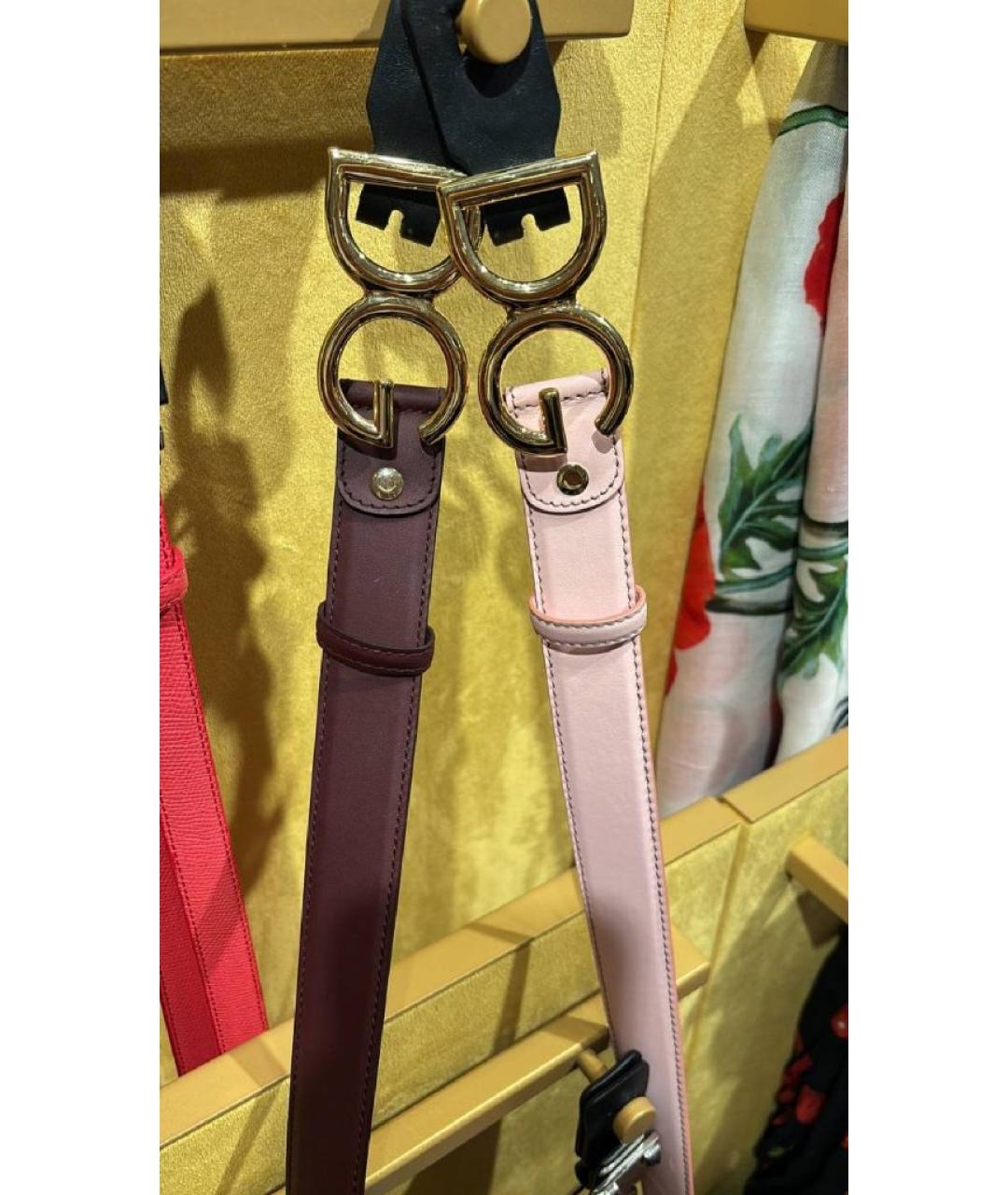 DOLCE&GABBANA Розовый кожаный ремень, фото 6