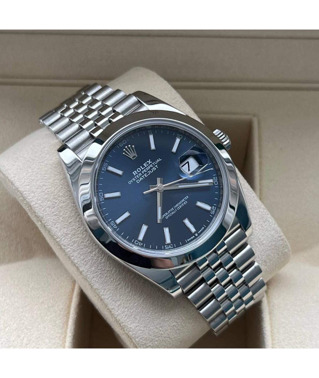 ROLEX Синие стальные часы, фото 4
