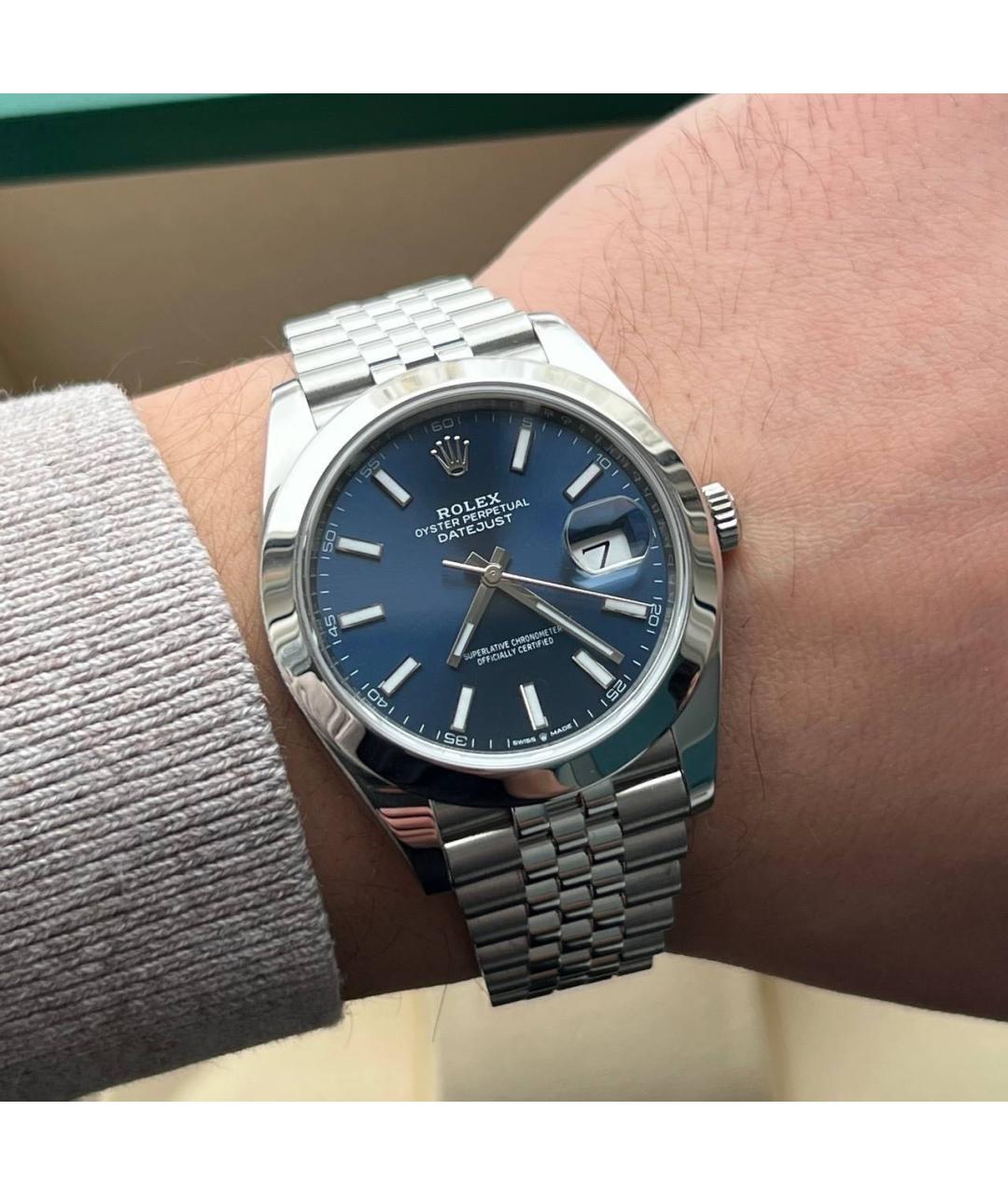 ROLEX Синие стальные часы, фото 8