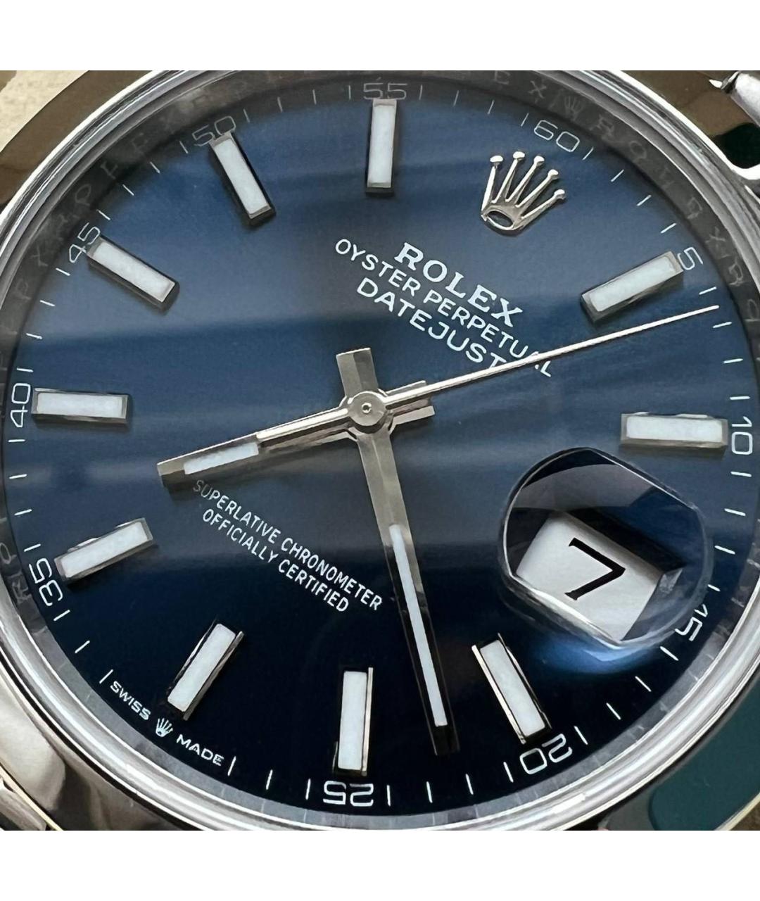 ROLEX Синие стальные часы, фото 5