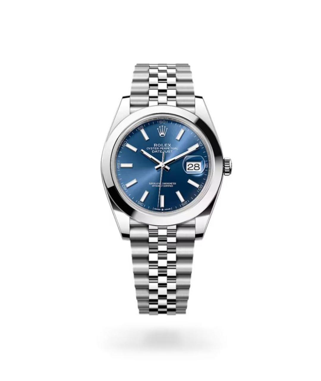 ROLEX Синие стальные часы, фото 1