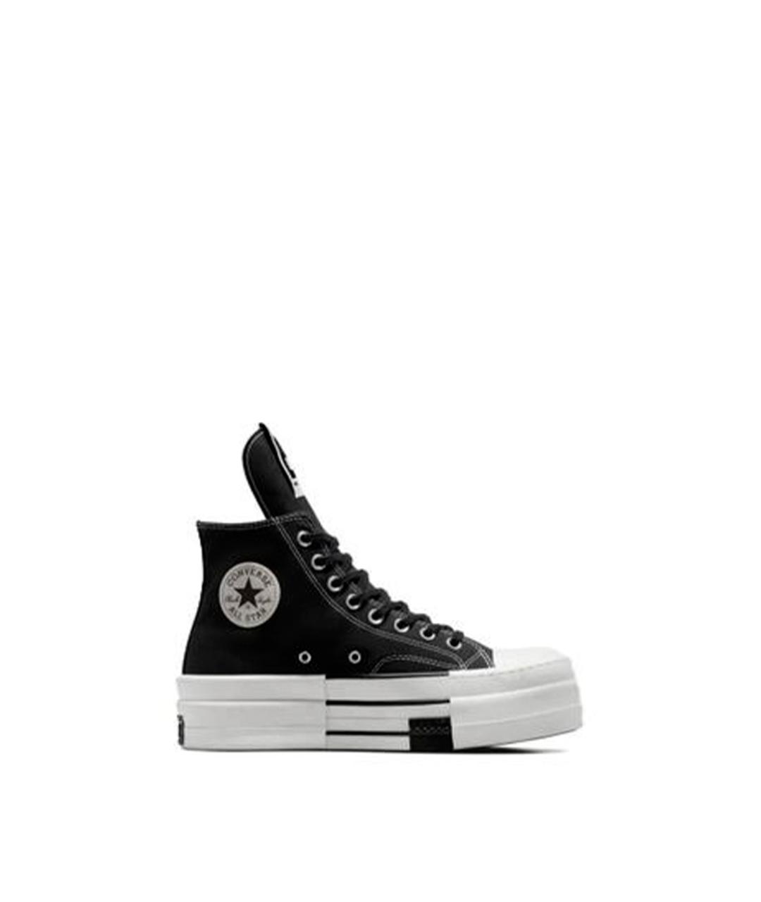 RICK OWENS DRKSHDW Черные текстильные высокие кроссовки / кеды, фото 1
