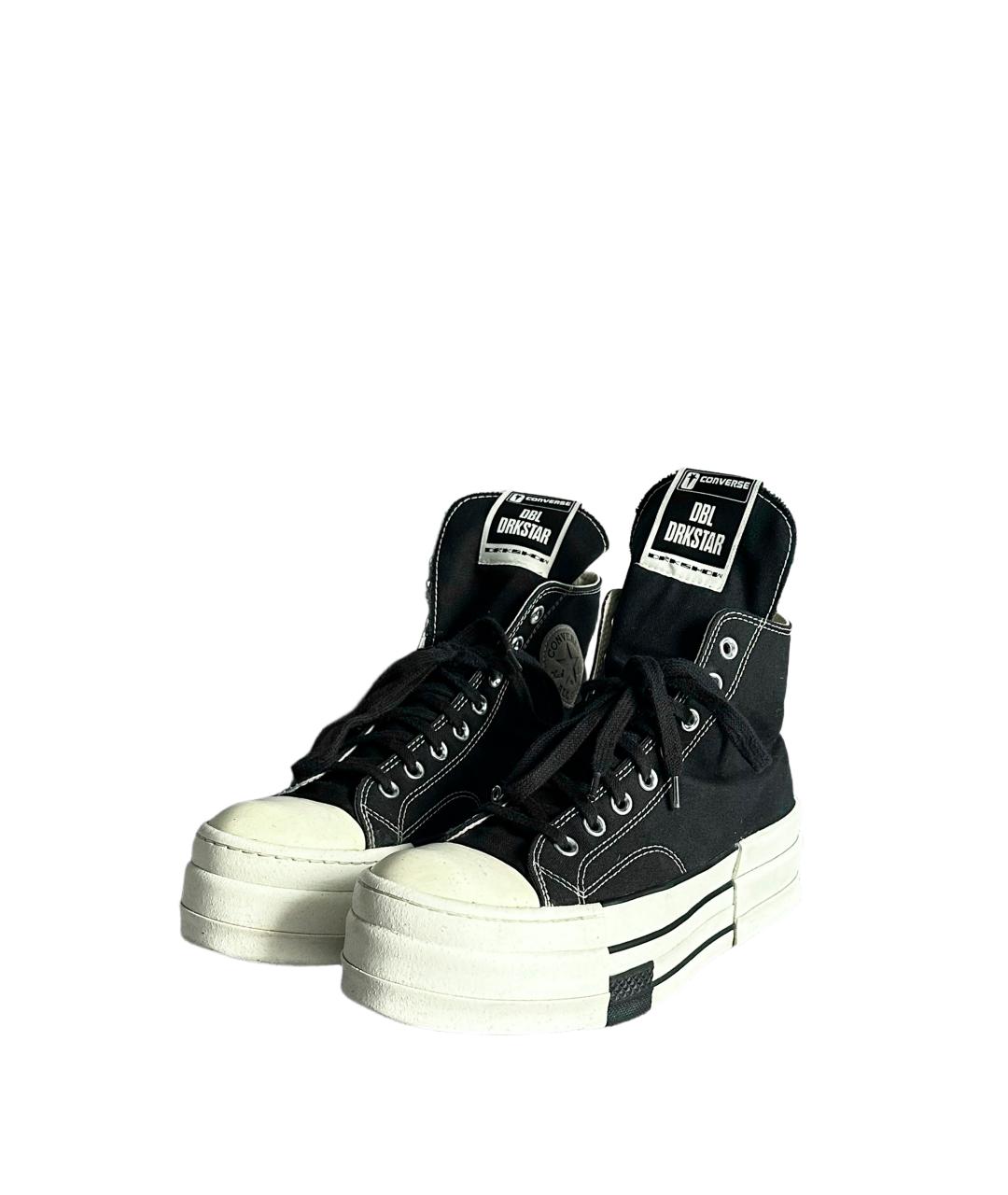 RICK OWENS DRKSHDW Черные текстильные высокие кроссовки / кеды, фото 2