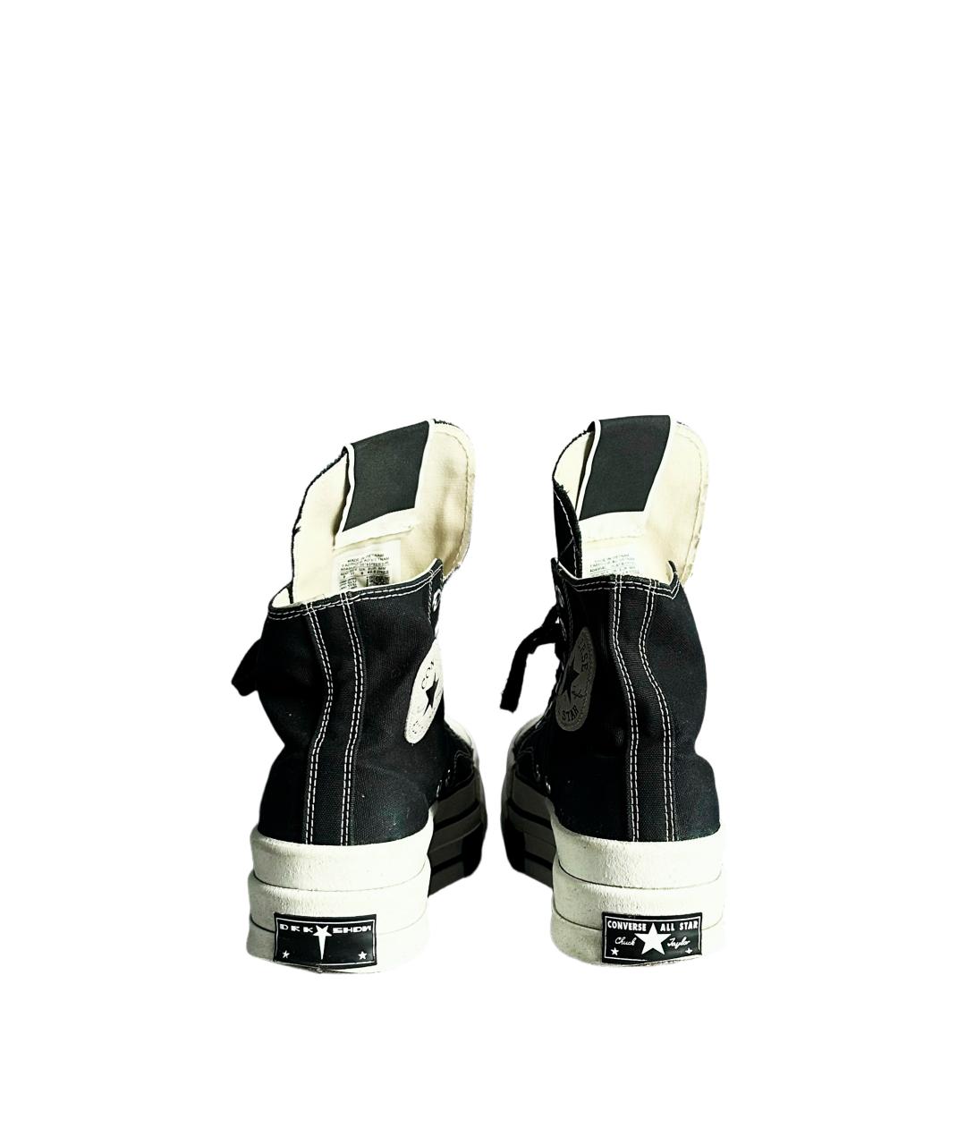 RICK OWENS DRKSHDW Черные текстильные высокие кроссовки / кеды, фото 5