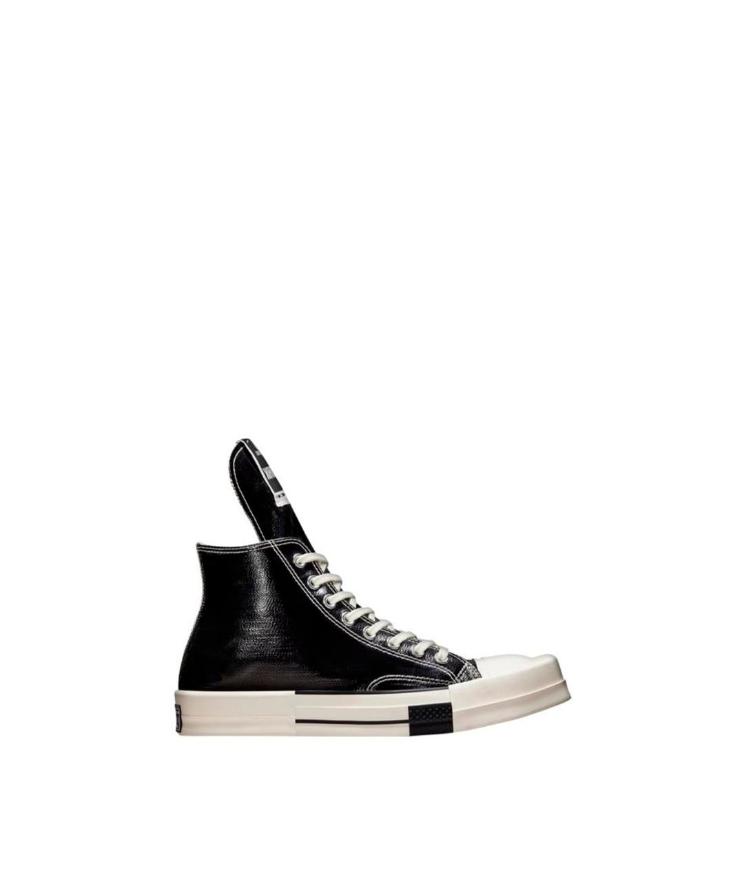 RICK OWENS DRKSHDW Черные текстильные высокие кроссовки / кеды, фото 1