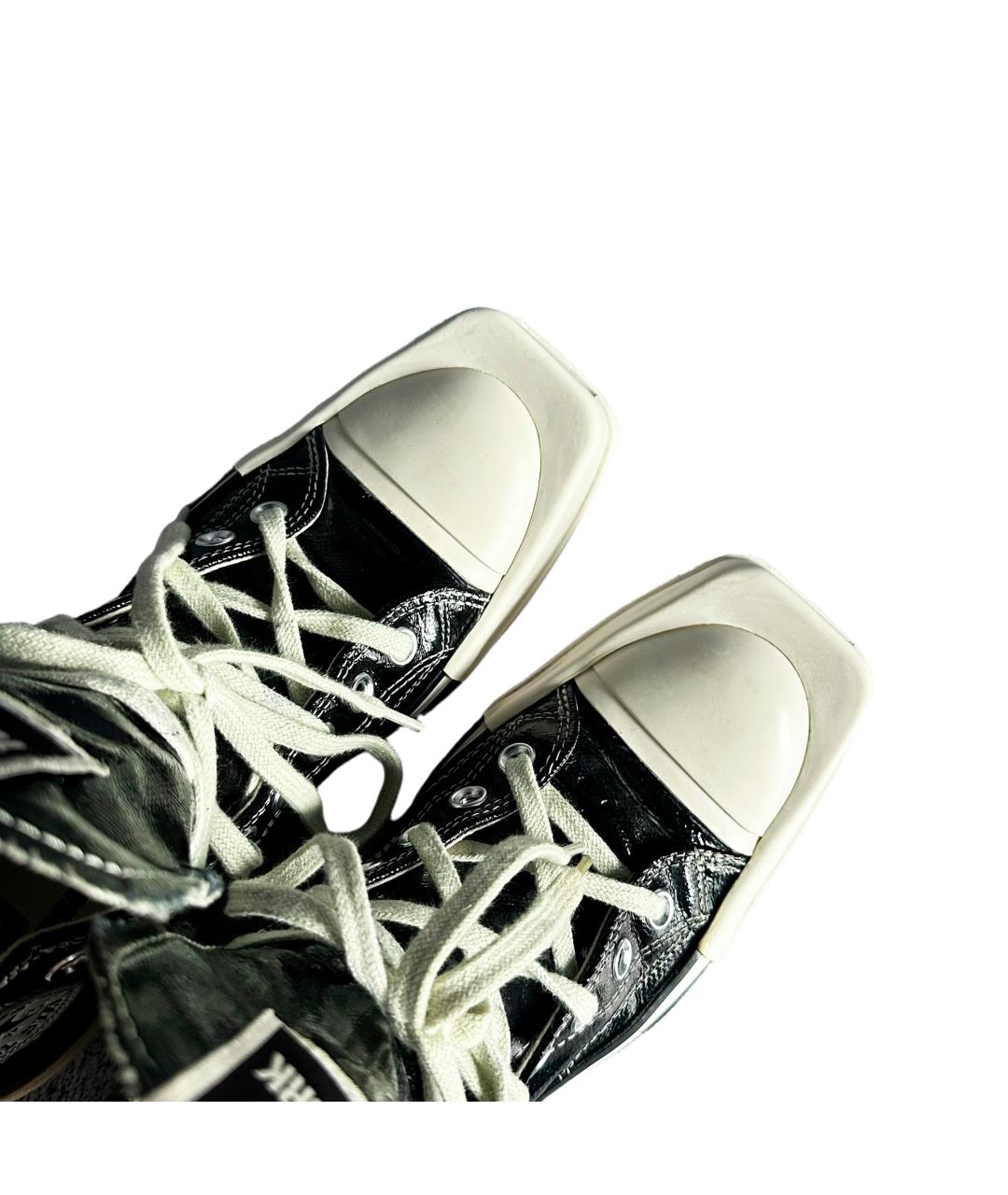 RICK OWENS DRKSHDW Черные текстильные высокие кроссовки / кеды, фото 4