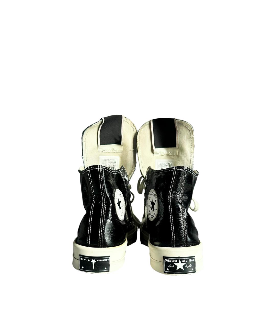 RICK OWENS DRKSHDW Черные текстильные высокие кроссовки / кеды, фото 5